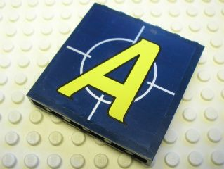 Panel 1 x 6 x 5 with Agents Logo Yellow Letter A over Light Bluish Gray Crosshairs Pattern (Sticker) - Set 8635
