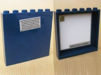 Panel 1 x 6 x 5 with Air Vent on Outside and 'MISSION BRIEF' on Inside Pattern (Stickers) - Set 8635
