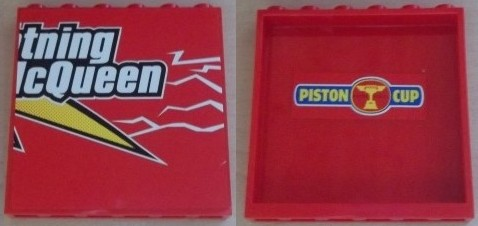 Panel 1 x 6 x 5 with 'tning McQueen' Outside and 'PISTON CUP' Inside Pattern (Stickers) - Set 8486