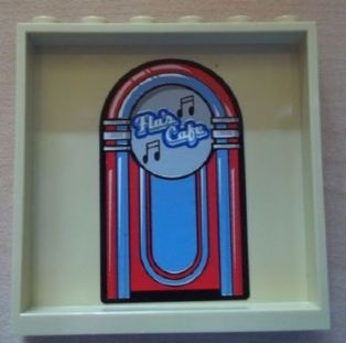 Panel 1 x 6 x 5 with 'Flo's Cafe' Jukebox on Inside Pattern (Sticker) - Set 8487