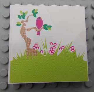 Panel 1 x 6 x 5 with Tree, Bird and Grass Pattern (Sticker) - Set 7586