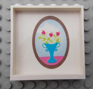 Panel 1 x 6 x 5 with Picture of Vase with Flowers Pattern on Inside (Sticker) - Set 7586