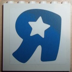 Panel 1 x 6 x 5 with 'R' on White Background Pattern (Sticker) - Set 7848