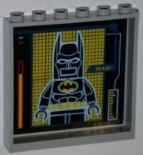 Panel 1 x 6 x 5 with 'READY' and Batman on Screen Pattern on Inside (Sticker) - Set 6860