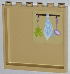 Panel 1 x 6 x 5 with Herbs, Tea Towel and Ladle Pattern on Inside (Sticker) - Set 3315