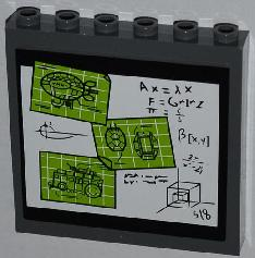 Panel 1 x 6 x 5 with Drawings and Equations on Whiteboard Pattern (Sticker) - Set 79103