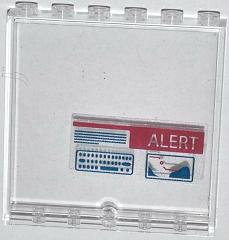 Panel 1 x 6 x 5 with 'ALERT' and Dark Blue Lines and Dots Pattern (Sticker) - Set 76007
