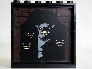 Panel 1 x 6 x 5 with Cave and 4 Wargs Pattern on Inside (Sticker) - Set 10237