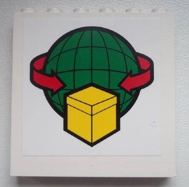 Panel 1 x 6 x 5 with Box and Arrows and Globe Pattern (Sticker) - Set 60020