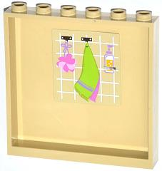 Panel 1 x 6 x 5 with Sponge, Green Towel and Soap Bottle Pattern on Inside (Sticker) - Set 3185