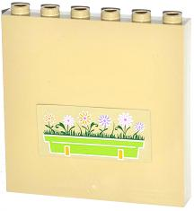 Panel 1 x 6 x 5 with Lime Flower Box Pattern (Sticker) - Set 3185