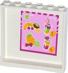 Panel 1 x 6 x 5 with Fruits, Drinks and Prices Pattern on Inside (Sticker) - Set 41035