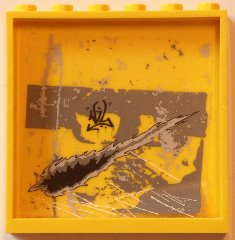 Panel 1 x 6 x 5 with Black Graffiti Tag and Black Damage Pattern (Sticker) - Set 5972