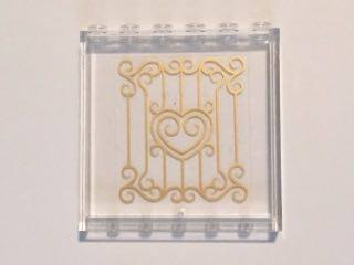 Panel 1 x 6 x 5 with Gold Swirls and Heart Pattern on Inside (Sticker) - Set 41101