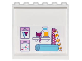 Panel 1 x 6 x 5 with 2 Clipboards, Shelf with 3 Ribbon Spools and 3 Rolls of Wrapping Paper on Inside Pattern (Sticker) - Set 41132