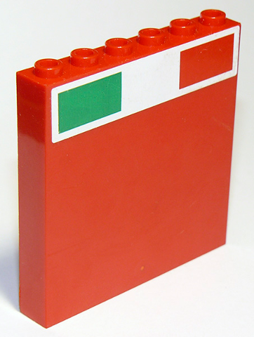 Panel 1 x 6 x 5 with Italian Flag on Top Pattern (Sticker) - Set 75913