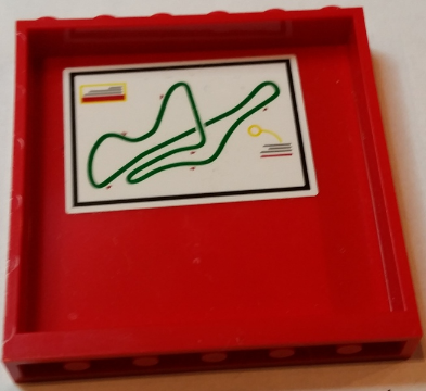 Panel 1 x 6 x 5 with Green Outlined Race Track Map Pattern on Inside (Sticker) - Set 75913