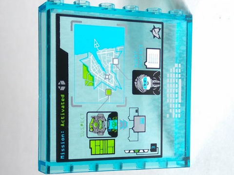 Panel 1 x 6 x 5 with Map, Computer Screen, Keyboard, 'AGENT PHOENIX' and 'SUSPECT' Pattern (Sticker) - Set 70165