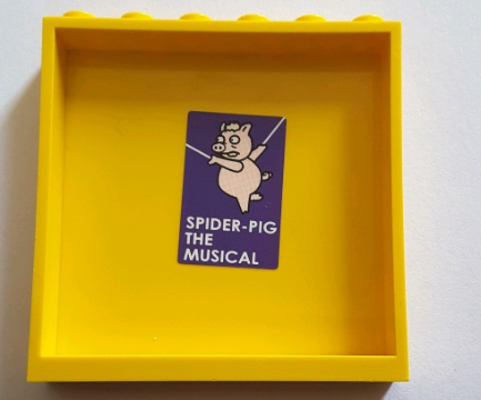 Panel 1 x 6 x 5 with 'SPIDER-PIG THE MUSICAL' and Pig Pattern on Inside (Sticker) - Set 71016