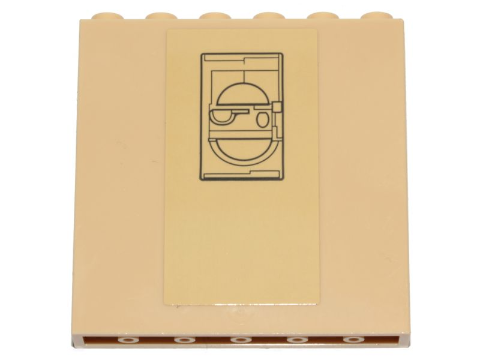 Panel 1 x 6 x 5 with SW Cloud City Black Lines and Semicircles Pattern (Sticker) - Set 75222