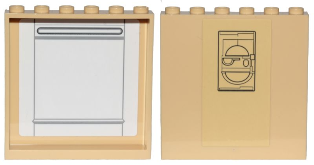 Panel 1 x 6 x 5 with SW Cloud City Black Lines and Semicircles on Outside and Gray Lines on Inside Pattern (Stickers) - Set 75222