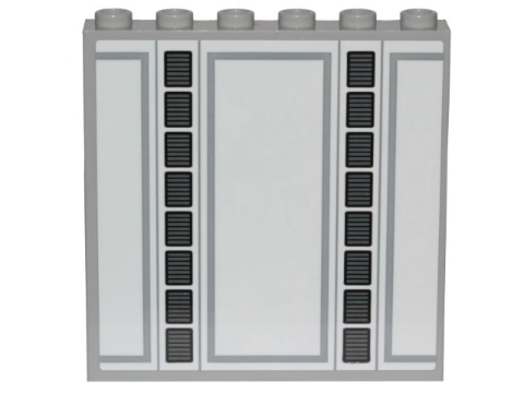 Panel 1 x 6 x 5 with SW Cloud City Gray Lines and Panels Wall Ornament Pattern (Sticker) - Set 75222