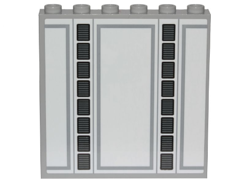 Panel 1 x 6 x 5 with SW Cloud City Gray Lines and Panels Wall Ornament Pattern (Sticker) - Set 75222