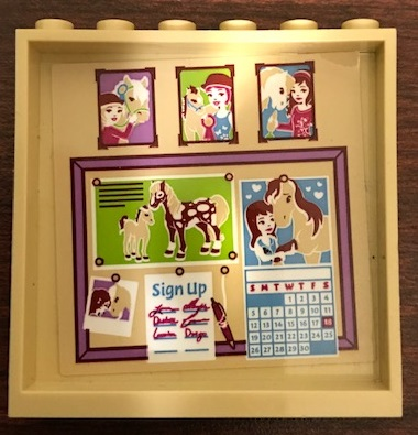 Panel 1 x 6 x 5 with Photos, Bulletin Board and Calendar Pattern (Sticker) - Set 41126