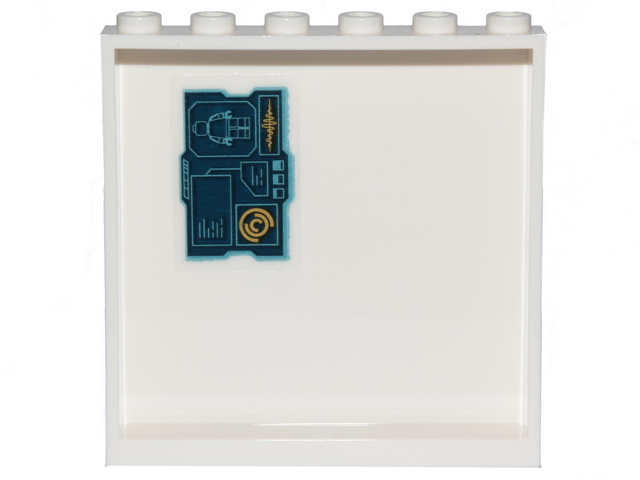 Panel 1 x 6 x 5 with Monitors and Minifigure Pattern (Sticker) - Set 70830