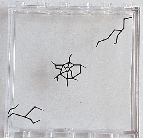 Panel 1 x 6 x 5 with Black Cracks on Window Pattern (Stickers) - Set 76082