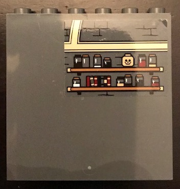 Panel 1 x 6 x 5 with Skull, Jars and Books on Shelves Pattern (Sticker) - Set 71043