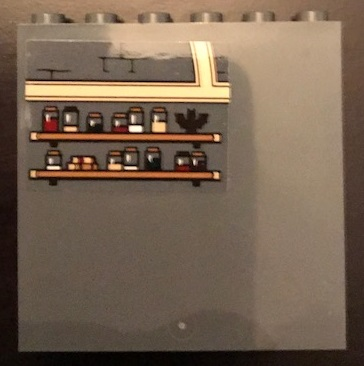 Panel 1 x 6 x 5 with Bat, Jars and Books on Shelves Pattern (Sticker) - Set 71043