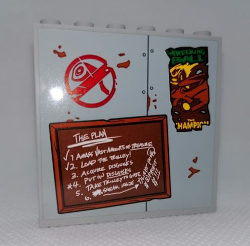 Panel 1 x 6 x 5 with 'THE PLAN', Checklist and Poster 'WRECKING BALL THE CHAMPION' Pattern (Sticker) - Set 75977