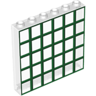 Panel 1 x 6 x 5 with Green and Dark Green Window Grilles / Muntins Pattern