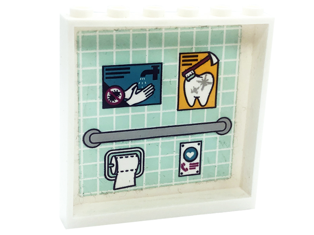 Panel 1 x 6 x 5 with Bathroom Pattern on Inside (Sticker) - Set 41318