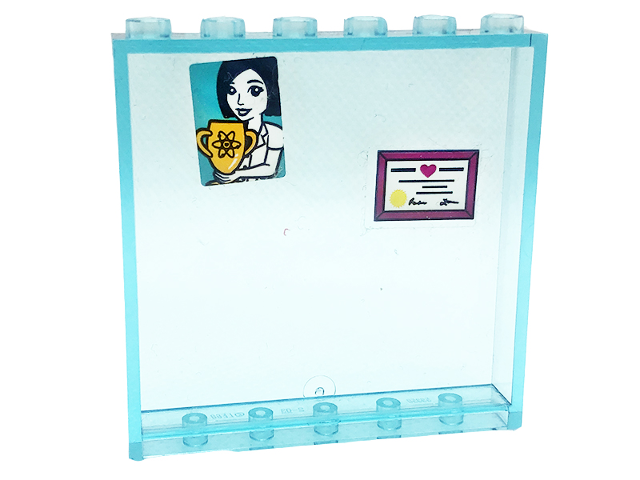 Panel 1 x 6 x 5 with Girl and Trophy Picture and Award Pattern on Inside (Stickers) - Set 41318