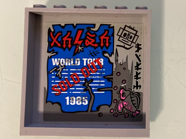 Panel 1 x 6 x 5 with 'WORLD TOUR SOLD OUT 1985' Pattern on Inside (Sticker) - Set 70640