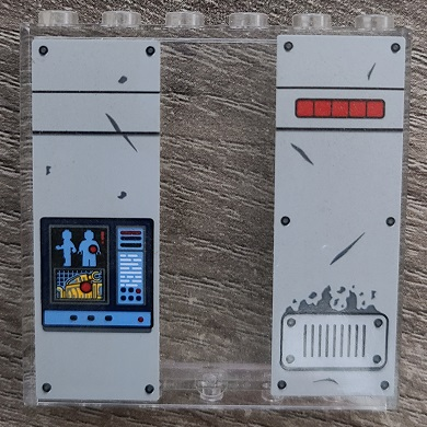 Panel 1 x 6 x 5 with Light Bluish Gray Panel, Red Stripe, Vents and Scanner Monitor Pattern (Stickers) - Set 70912