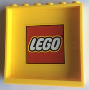 Panel 1 x 6 x 5 with LEGO Logo with Yellow Border Pattern on Inside (Sticker) - Set 60169