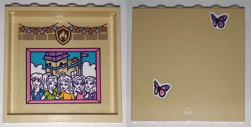 Panel 1 x 6 x 5 with Butterflies on Outside and Fairy Lights and Picture of 5 Friends Characters Pattern on Inside (Stickers) - Set 41340