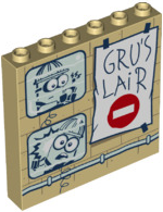 Panel 1 x 6 x 5 with Minion Pictures and 'GRU'S LAiR' Poster with No Entry Sign Pattern