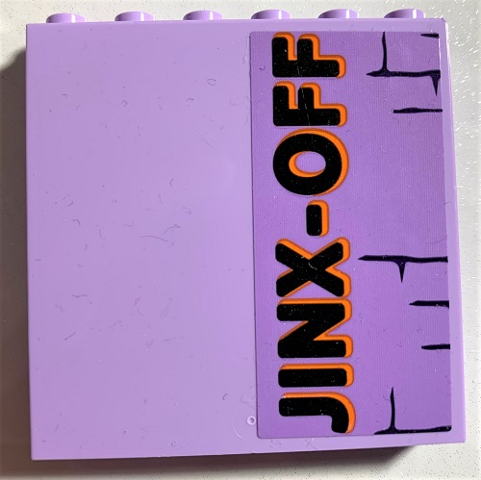 Panel 1 x 6 x 5 with Brick Wall and Black 'JINX-OFF' Pattern (Sticker) - Set 75978