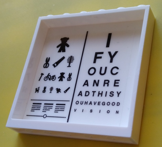 Panel 1 x 6 x 5 with Eye Test Chart Pattern on Inside (Sticker) - Set 60204