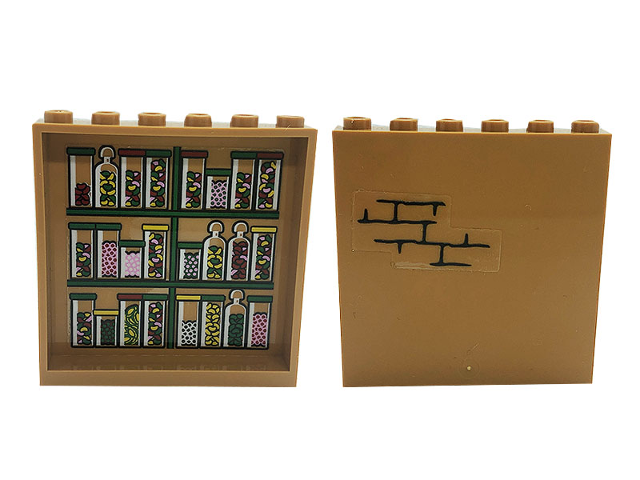 Panel 1 x 6 x 5 with Bricks on Outside and Jars and Candy on Inside Pattern (Stickers) - Set 76388