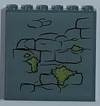 Panel 1 x 6 x 5 with Stone Wall and Green Moss Pattern (Sticker) - Set 75947