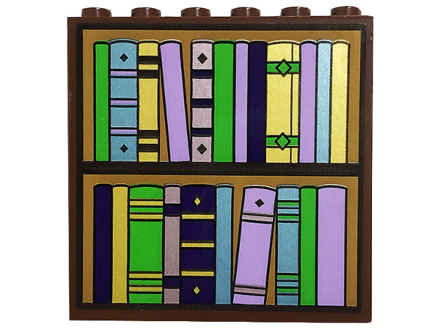 Panel 1 x 6 x 5 with Books on Bookcase Pattern (Sticker) - Set 43196