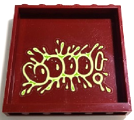 Panel 1 x 6 x 5 with 'BOOO!' and Yellowish Green and Lime Slime Pattern (Sticker) - Set 70424