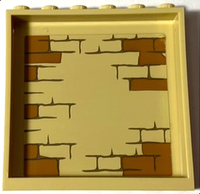 Panel 1 x 6 x 5 with Tan and Dark Orange Bricks Type 2 Pattern on Inside (Sticker) - Set 75930