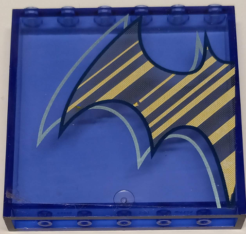 Panel 1 x 6 x 5 with Batman Logo Half with Stripes Pattern (Sticker) - Set 41237