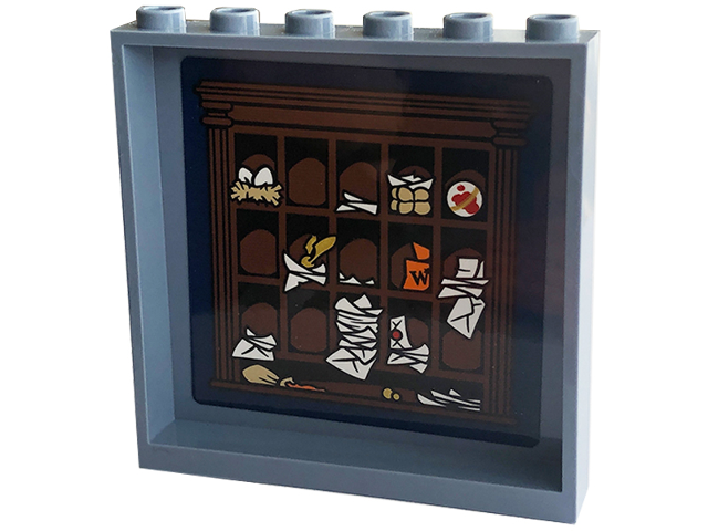 Panel 1 x 6 x 5 with Reddish Brown Mail Organiser Cabinet with White Envelopes Pattern (Sticker) - Set 76422